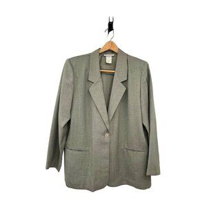 Vintage Dressbarn Jacket Womens L Used Green Unlined